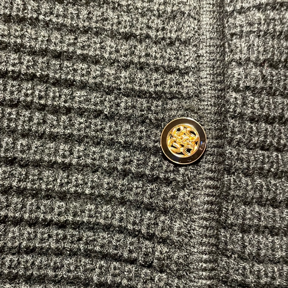 Classic Black Women's Cardigan with Gold Buttons - Picture 2 of 8